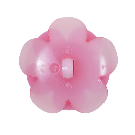 Italian Pink Floral Shank-Back Button - 48L/25mm