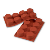 Silikomart Flexible Silicone Non-Stick Cylinder Bakeware Mold 3 Oz, 2.36" Dia. x 1.38" Deep, 8 Cavities