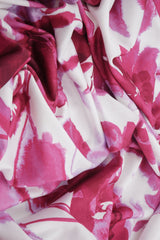 Floral Printed Knit Magenta Orange Royal