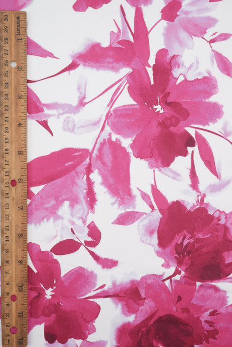 Floral Printed Knit Magenta Orange Royal