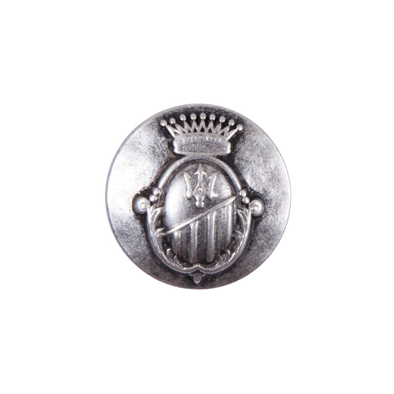 Italian Silver Zamac Button - 32L/20mm