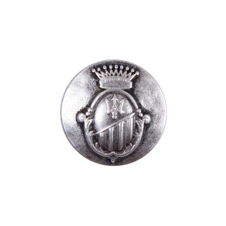 Italian Silver Zamac Button - 32L/20mm