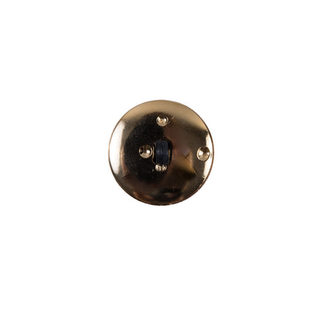 Italian Navy and Gold Plastic Shank-Back Button - 20L/12.5mm