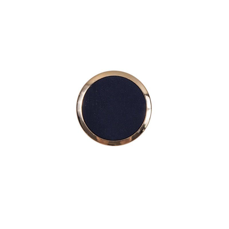 Italian Navy and Gold Plastic Shank-Back Button - 20L/12.5mm