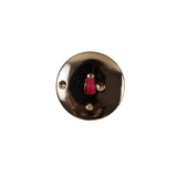 Italian Red and Gold Plastic Shank-Back Button - 24L/15mm