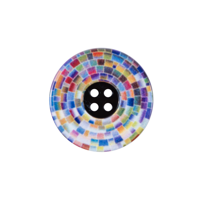 Italian Mulit-Colored Printed Button - 32L/20mm