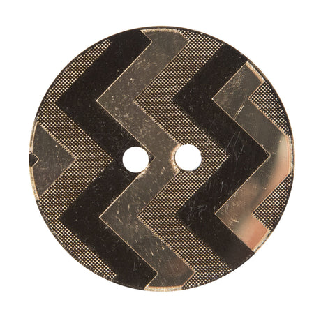 Italian Black and Gold Mirrored Button - 54L/34mm