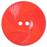 Plastic 2-Hole Button Made in Italy - 64L/40.5mm - Red Orange Fanning Rays