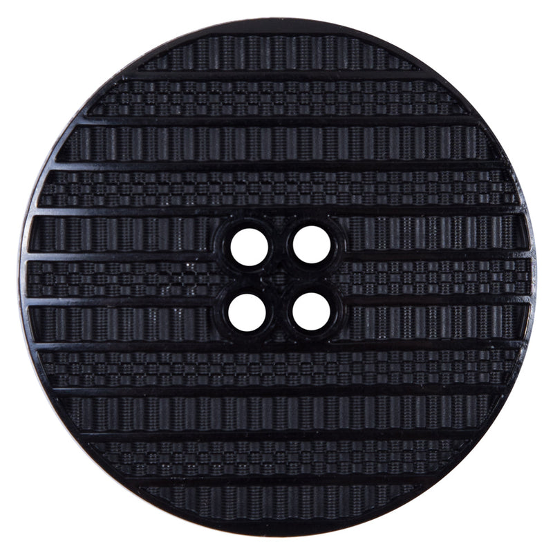 Italian Black Textural Plastic Button - 64L/40.5mm