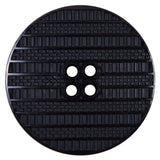 Italian Black Textural Plastic Button - 64L/40.5mm