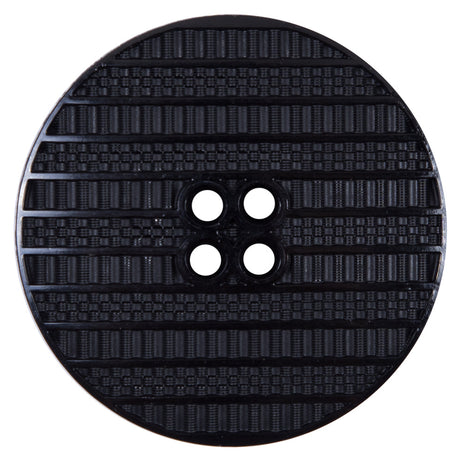 Italian Black Textural Plastic Button - 64L/40.5mm