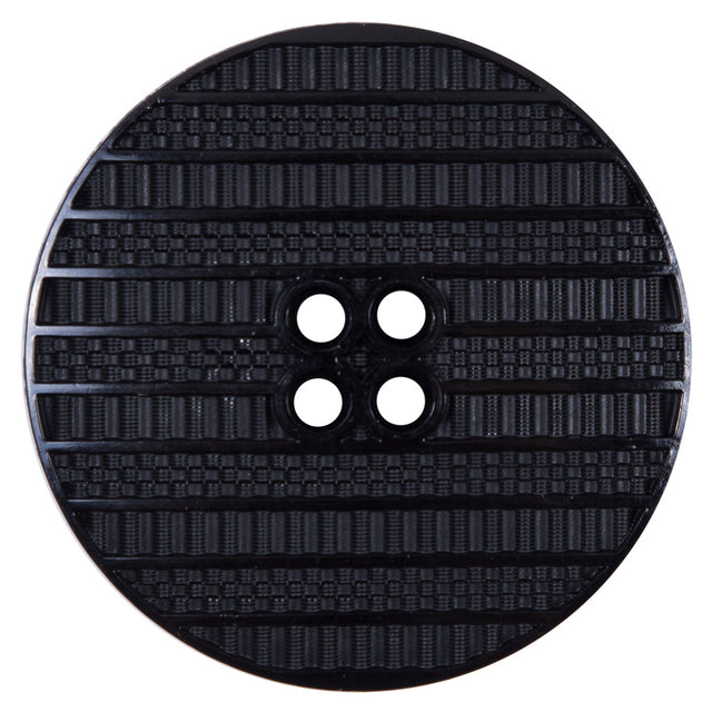 Italian Black Textural Plastic Button - 64L/40.5mm