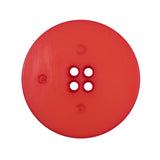Plastic 4-Hole Button Made in Italy - 44L/28mm - Red Woven Texture Stripes Embossed