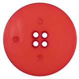 Plastic 4-Hole Button Made in Italy - 64L/40.5mm - Red Woven Texture Stripes Embossed