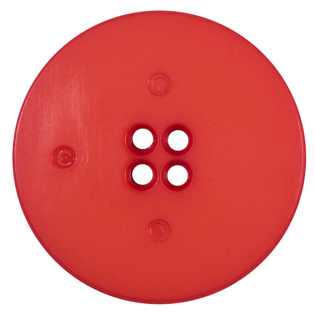 Plastic 4-Hole Button Made in Italy - 64L/40.5mm - Red Woven Texture Stripes Embossed