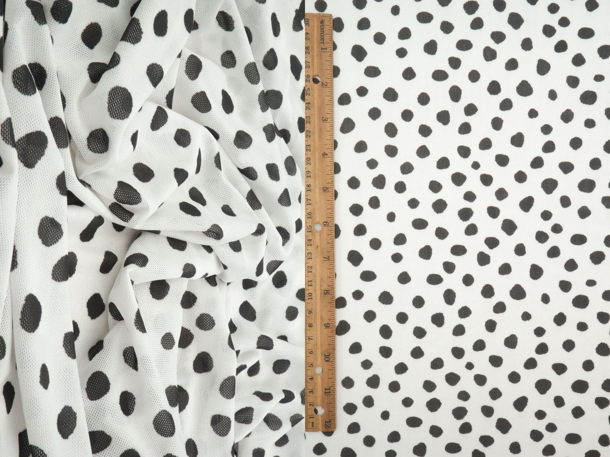 Mesh Digital Dot Print Black Ivory