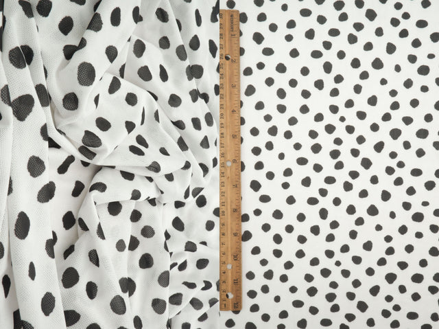 Mesh Digital Dot Print Black Ivory