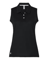 Women's Ottoman Sleeveless Polo in Recycled Polyester Blend