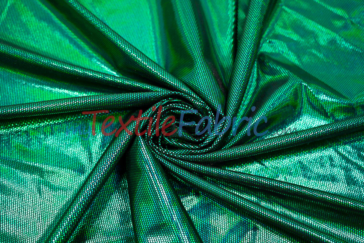 Moonlight Hologram Spandex Fabric - 4 Way Stretch, Holographic Foil Finish, 58/60" Width, Multiple Colors (1 Yard)