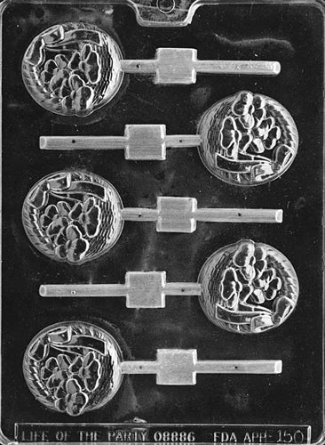 Basket With Flower Lolly Chocolate Mold - LPE150