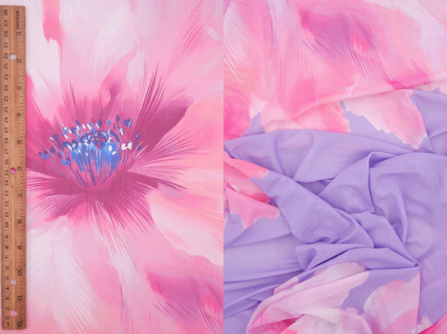 Floral Printed Mesh Stretch Fabric