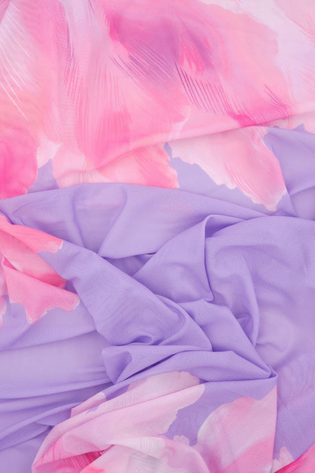 Floral Printed Mesh Stretch Fabric