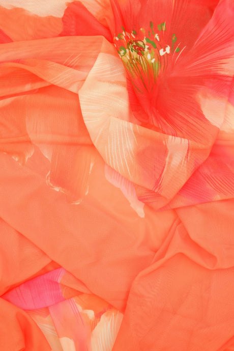 Floral Printed Mesh Stretch Fabric