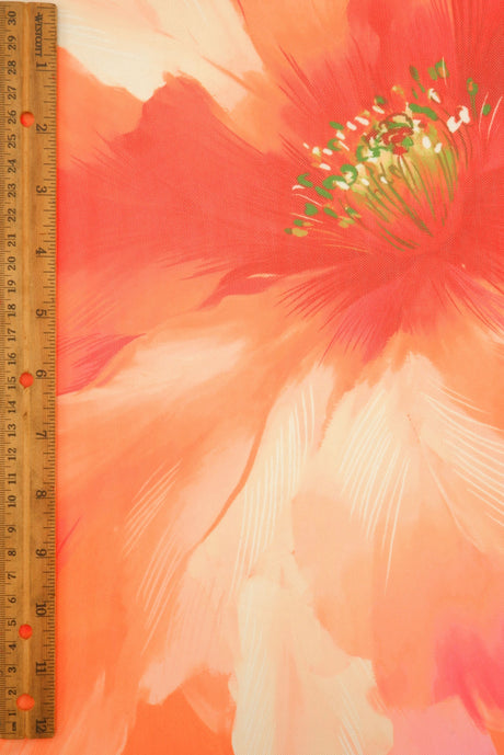 Floral Printed Mesh Stretch Fabric