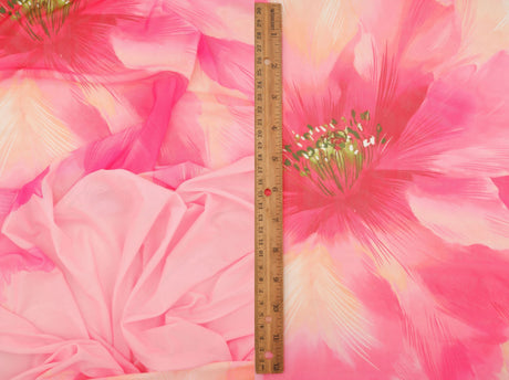 Floral Printed Mesh Stretch Fabric