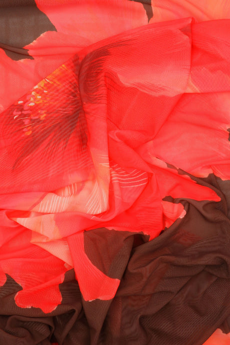Floral Printed Mesh Stretch Fabric