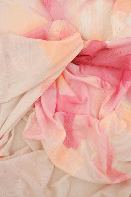 Floral Printed Mesh Stretch Fabric
