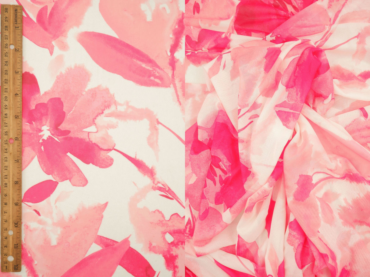 Printed Mesh Floral Fabric