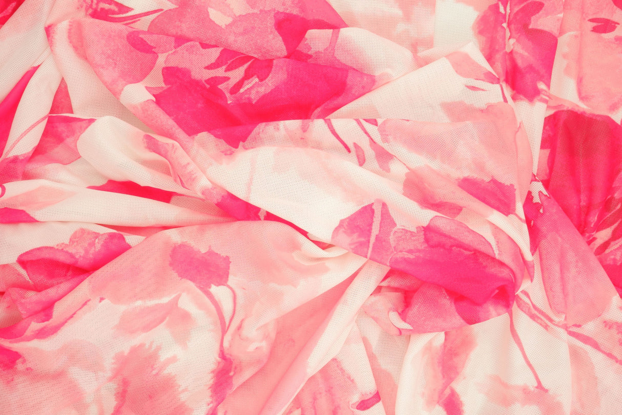 Printed Mesh Floral Fabric