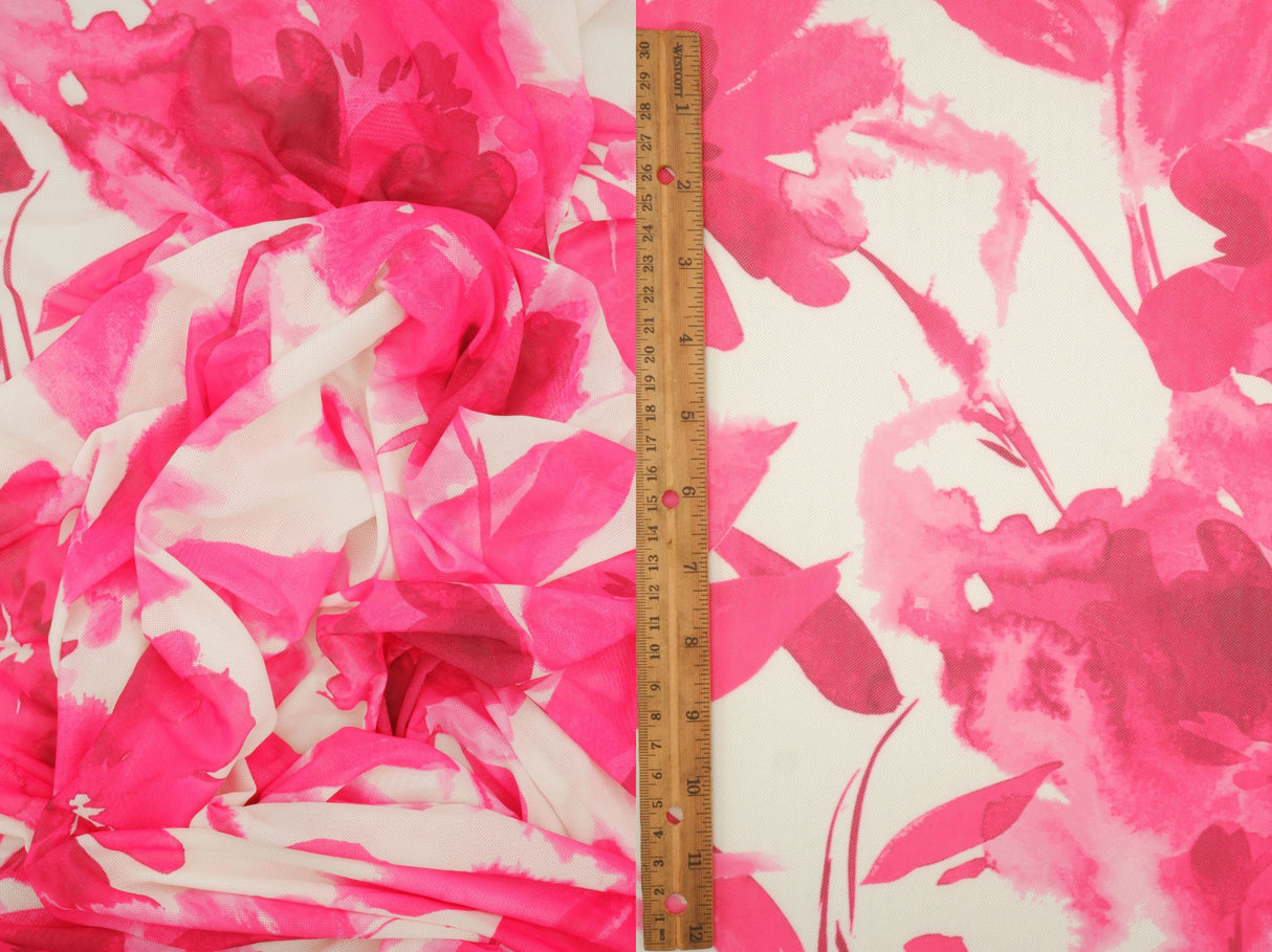 Printed Mesh Floral Fabric