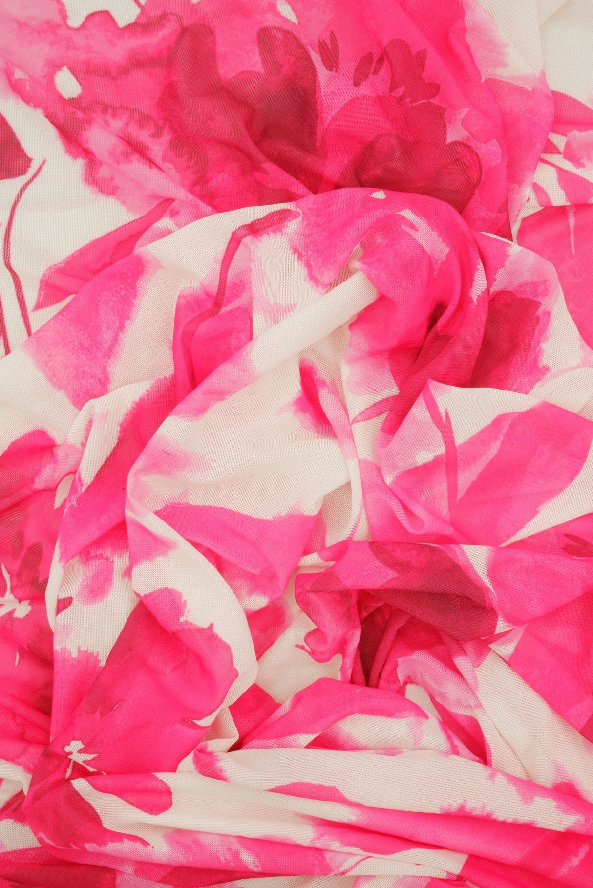 Printed Mesh Floral Fabric