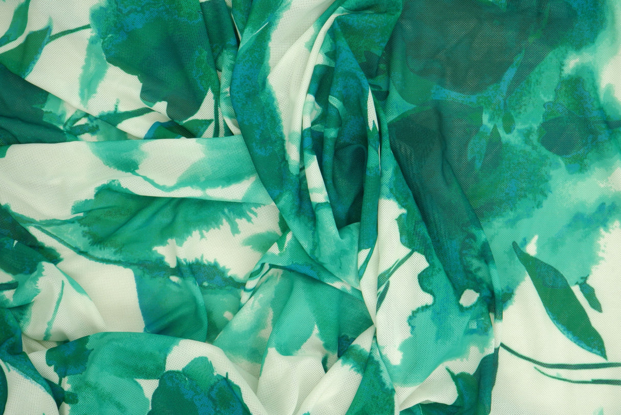 Printed Mesh Floral Fabric