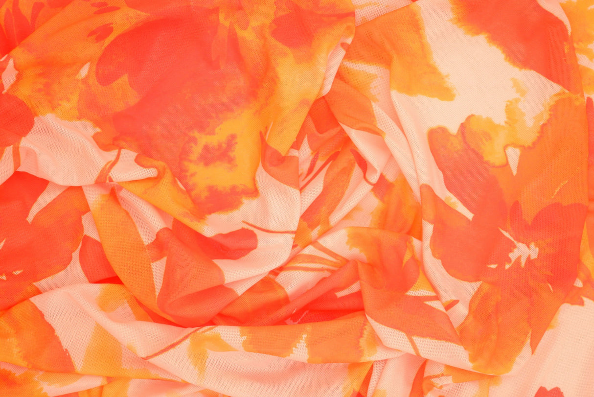 Printed Mesh Floral Fabric