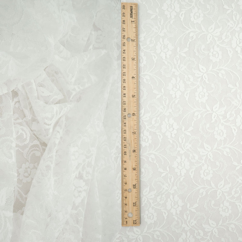 Floral Lace Ivory Stretch Lace