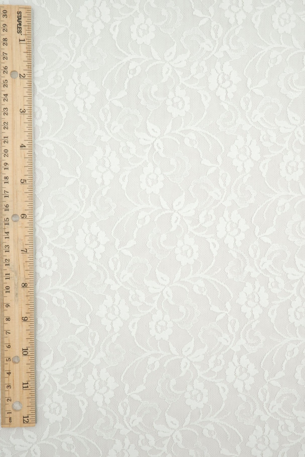 Floral Lace Ivory Stretch Lace