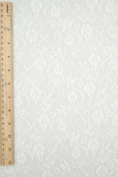 Floral Lace Ivory Stretch Lace