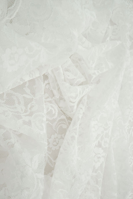 Floral Lace Ivory Stretch Lace