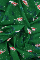 Snow House Christmas Digital Woven Print Fabric 60/61" Wide – 110 GSM