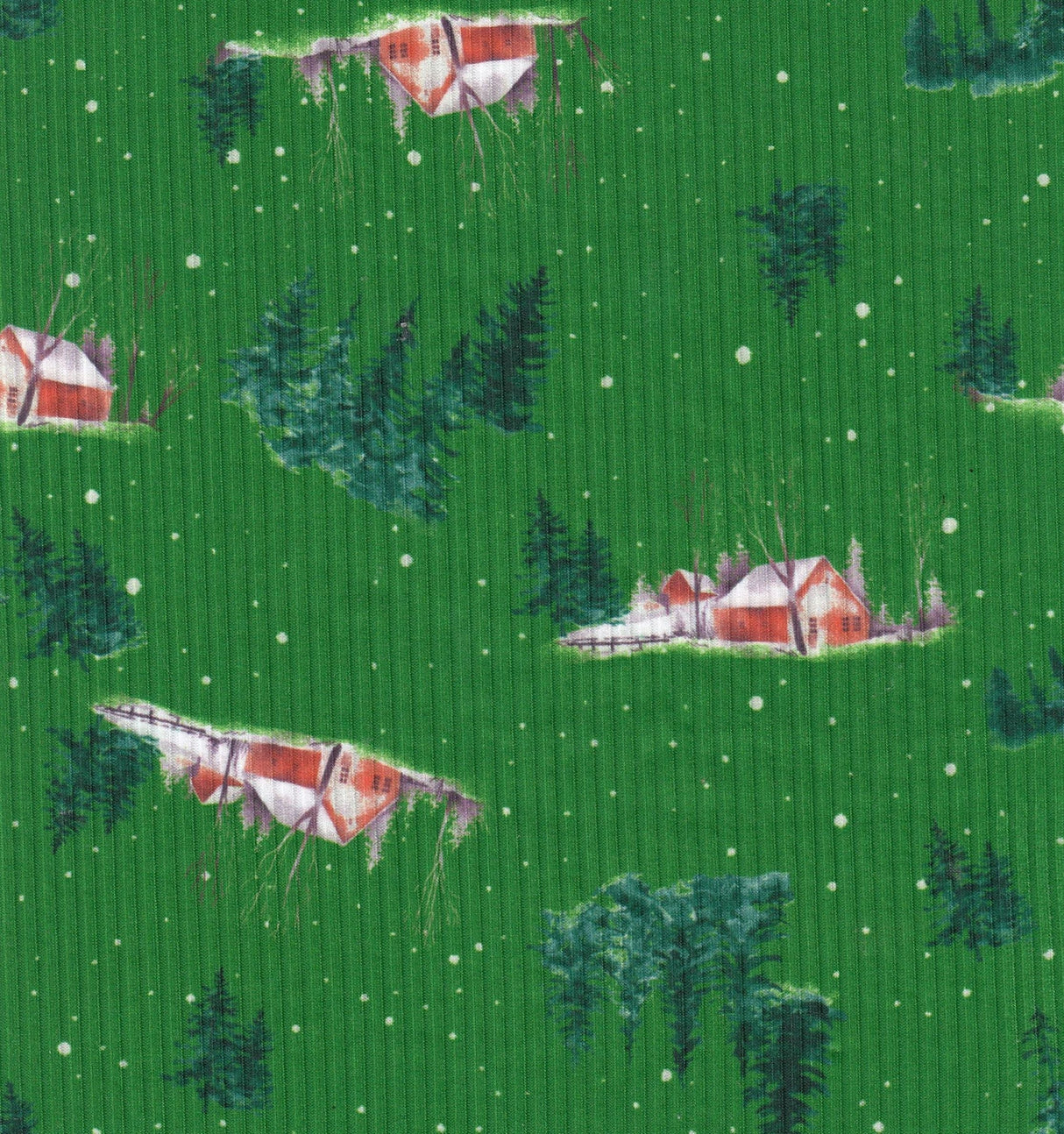 Christmas Print Rib Knit Fabric