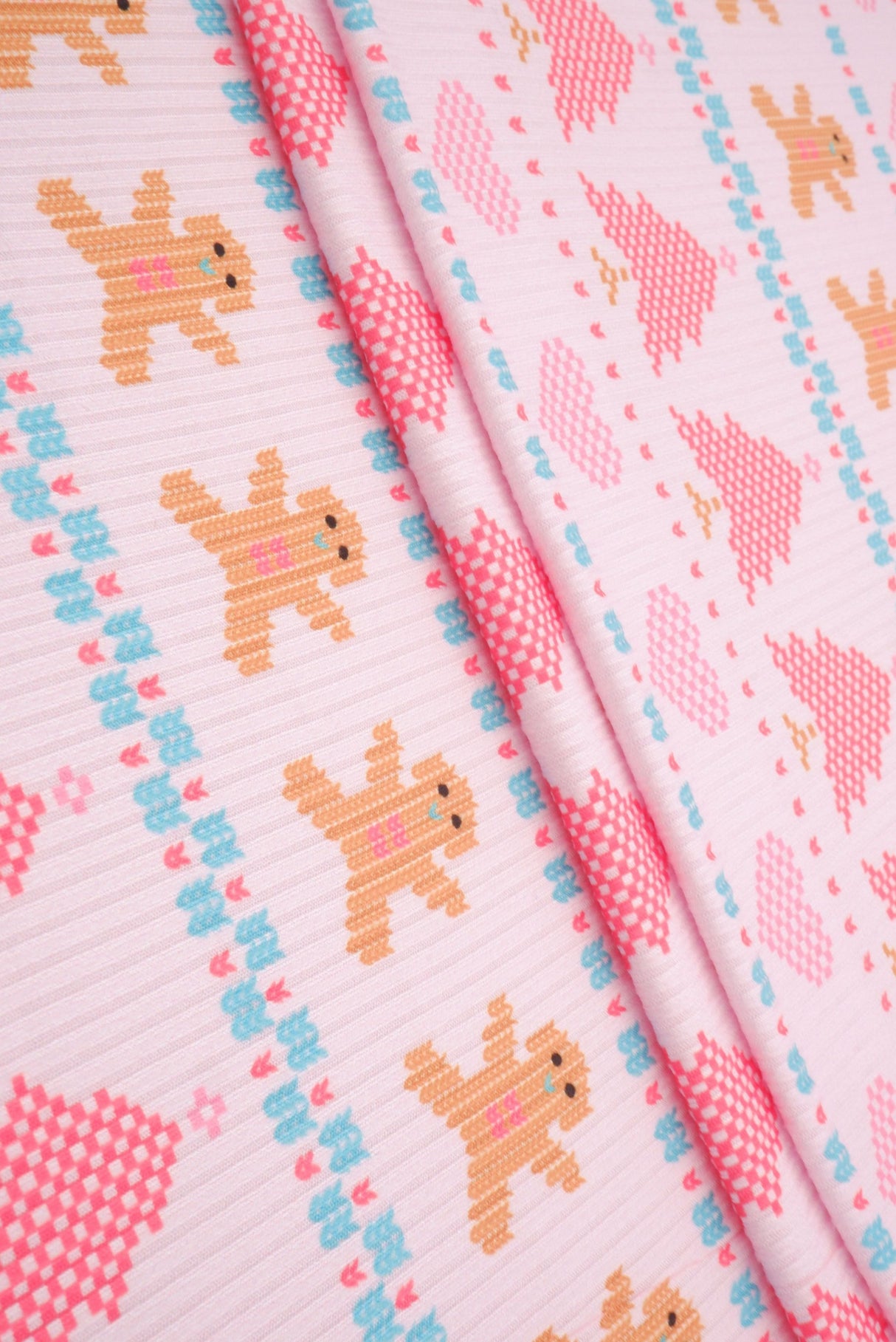 Christmas Print 4x2 Rib Knit