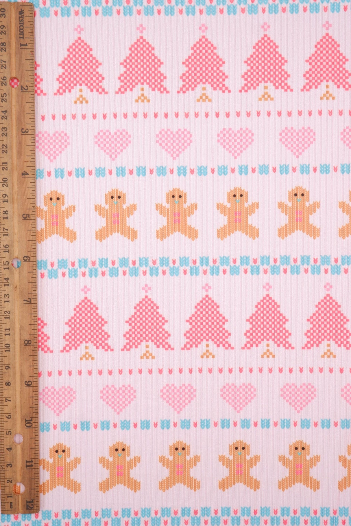 Christmas Print 4x2 Rib Knit