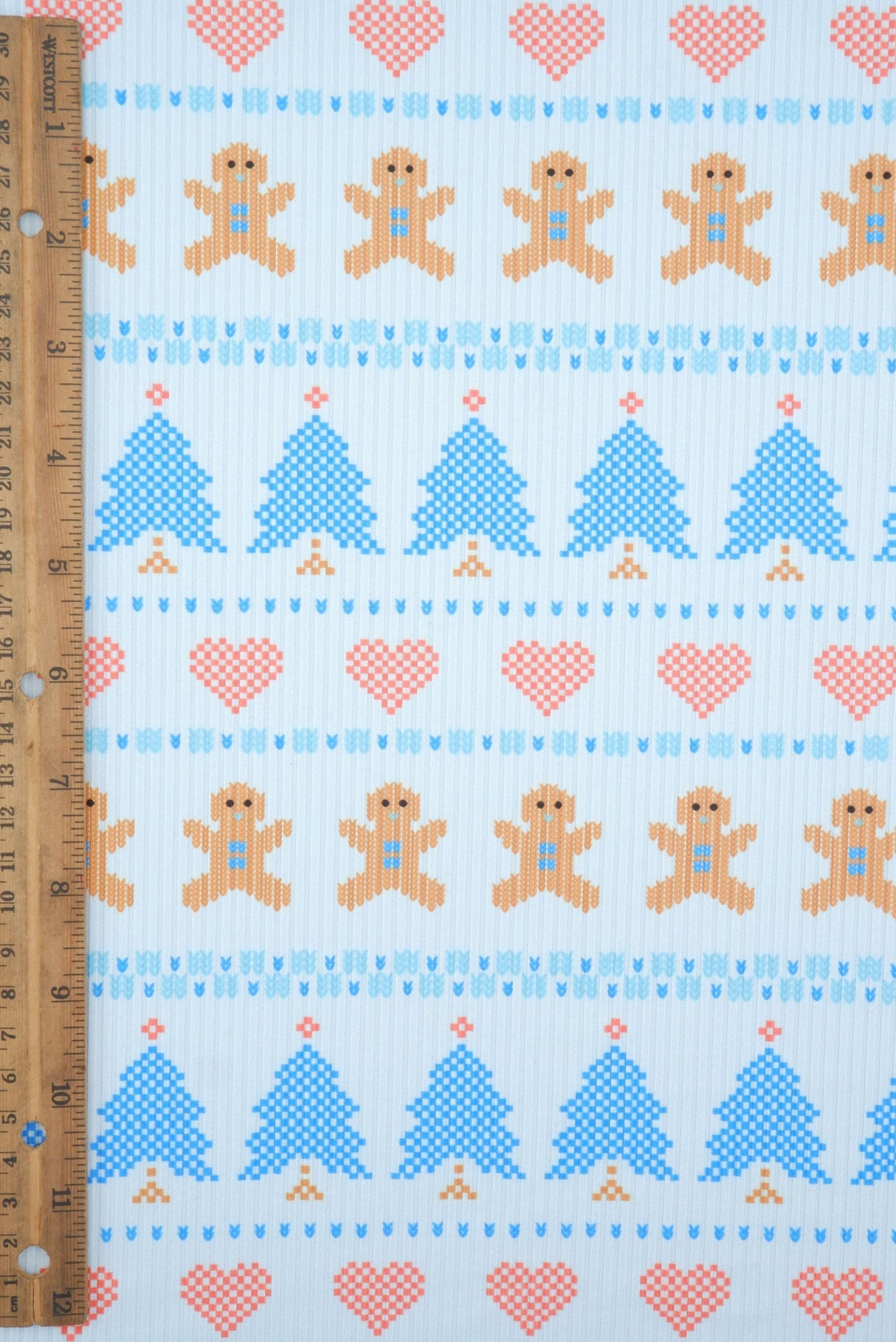 Christmas Print 4x2 Rib Knit