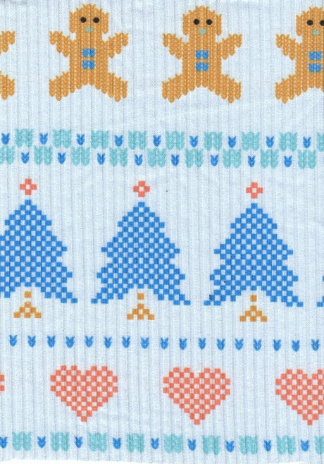 Christmas Print 4x2 Rib Knit