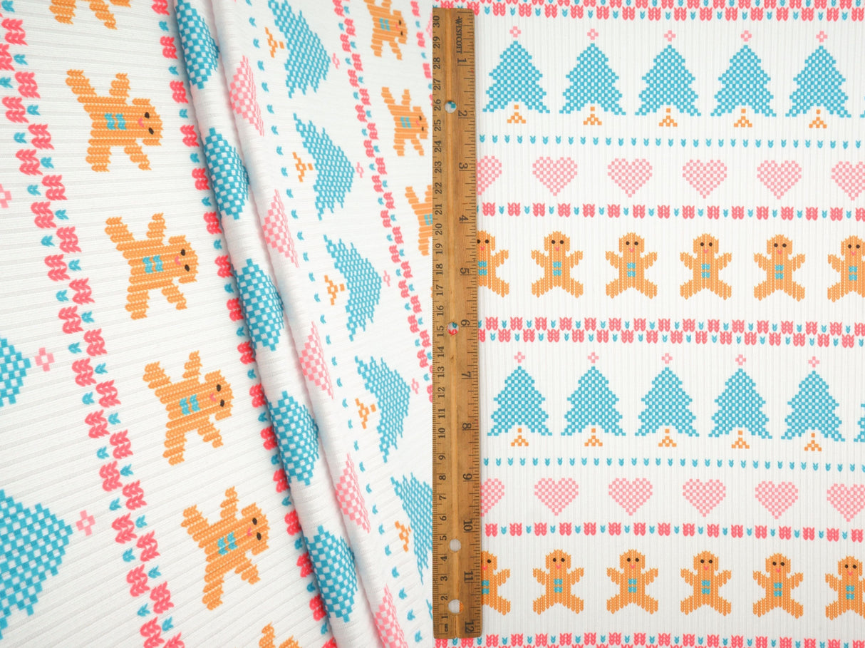 Christmas Print 4x2 Rib Knit