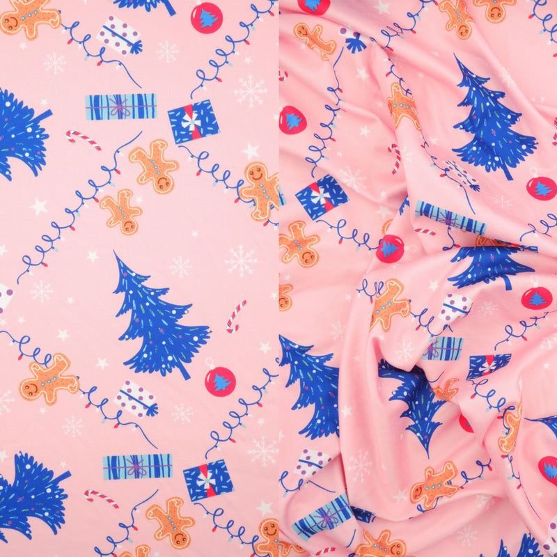 Gingerbread Christmas Rib Knit Print