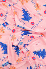 Gingerbread Christmas Rib Knit Print